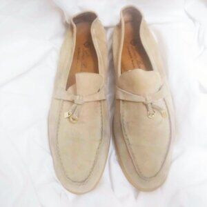 Loro Piana Summer Charm Walk Suede Leather Loafers Flats Womens Size 10